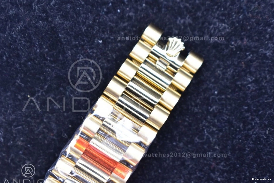 Black President 721 YG A2836 Breathable Plated Bracelet Markers Dial DayDate On 904L 40 GMF Crystal Steel V 0304